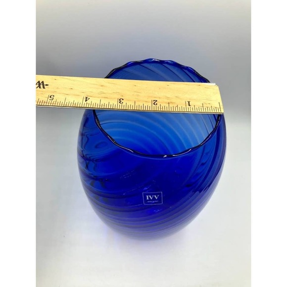 IVV Cobalt Blue Glass Vase Handmade in Italy - Picture 4 of 6